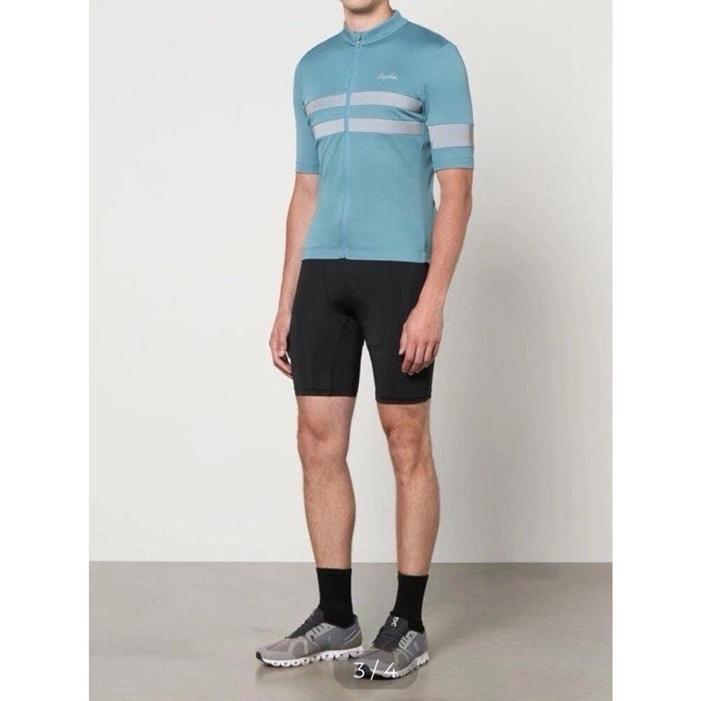 Rapha Brevet Woven Hi-Vis Jersey Top Blue Sz L NWT